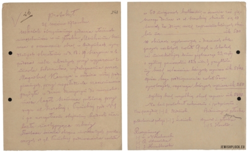 Report on the estimation of losses in the Manchajm Szenwic real estate at 1 Kwiatka Street, sustained as a result of street fights when the Bolsheviks were forced out of Płock, of September 27, 1920